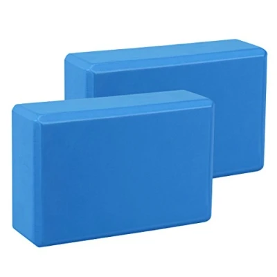 Afbeelding van EXERZ Yoga Blokken 2 stks Gym Bakstenen Hoge dichtheid EVA Foam Comfortabele Fitness Bakstenen, Antislip, Lichtgewicht en Reisvriendelijke Pilates Practice (blauw)