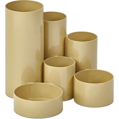 Afbeelding van Maul Pennenbak Tubo Wit, 6 Vaks Ø15x12.5cm Zand Pennenbakje