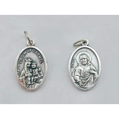Afbeelding van Medaille /scapulier van Hlg. Maria Carmel / Heilig Hart Jezus 1,5 x 2,5 cm