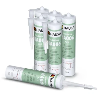Afbeelding van Hausa Maler acryl HA006 Universeel elastisch kit wit voor toepassingen binnen en buiten, overschilderbaar, geurloos, 6 x 310 ml patroon