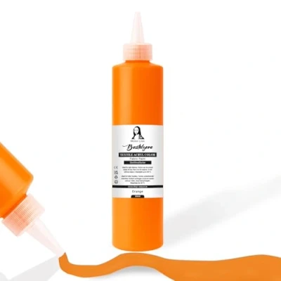 Afbeelding van Stofkleur 500ml. Wasvaste textielverf. T shirt kleur voor lichte stoffen. Wasmachinebestendig, wasbestendig. Textielverf, stofverf (oranje)