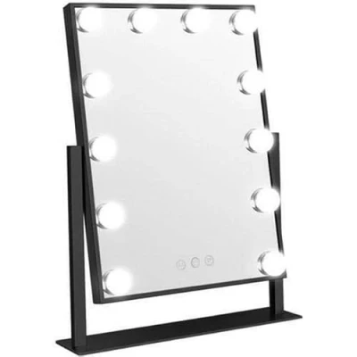 Afbeelding van Cimi, Make up spiegels, Gillian Jones LED Light Hollywood Spiegel Zwart (30 x 5 41 cm)