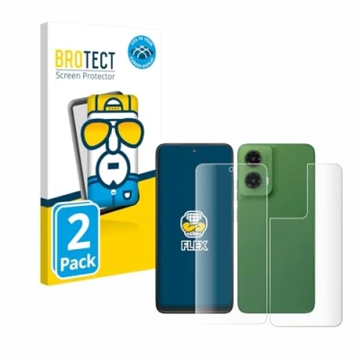 Afbeelding van BROTECT Screenprotector voor Motorola Moto G35 (Voor+Achter) Folie Beschermfolie transparant volledig dekking (2 Stuks)