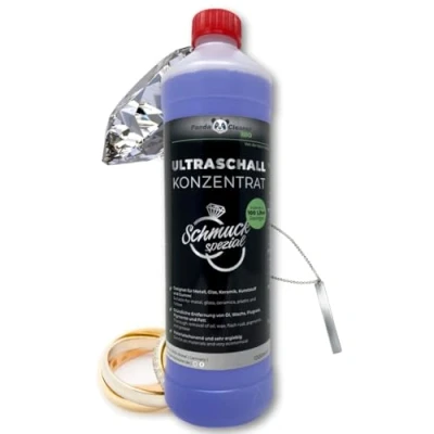 Afbeelding van PandaCleaner ultrasone reiniger sieraden editie, 1 liter, sieradenreiniging, voor het reinigen van sieraden, goud, zilver, edelstenen, munten, horloges enz. (1000 ml)