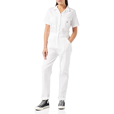 Afbeelding van Dickies Dames Flex Temp iq overall met korte mouwen werk bruikbaarheid, Wit, M
