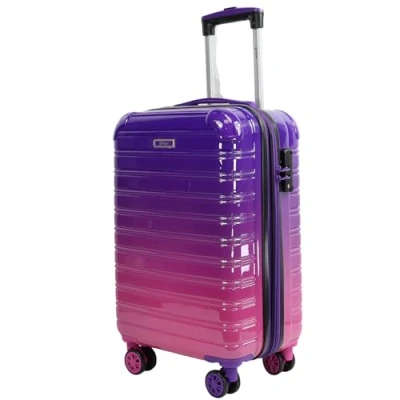 Afbeelding van Blade Kofferset, 3 delig, uitbreidbaar, harde koffer, trolleys, lichte rolkoffer, handbagage van ABS + PC met TSA slot, 4 spinner wielen, delige reiskofferset, lila, M (Handgepäck), koffer