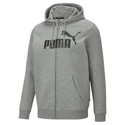 Afbeelding van Puma BIG LOGO Hoodie Sweater met rits, Heren, Maat: Small, Medium gray heather