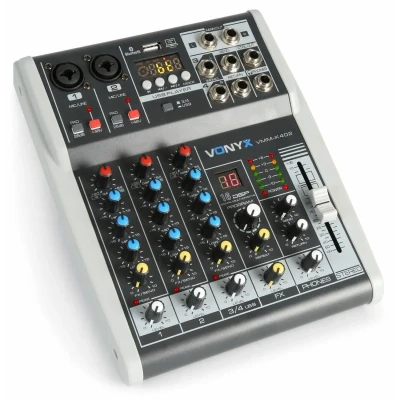 Afbeelding van Vonyx VMM K402 4 kanaals muziekmixer met Bluetooth en effecten