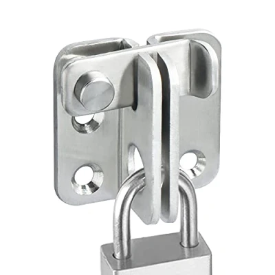 Afbeelding van SAYAYO Flip Latch Hasp Roestvrij Staal Deurslot Klein Slot met Gat Voor Hangslot Veiligheidsdeurslot Deur, Raam, Kast en Tuin, Geborstelde Afwerking, EMS3001