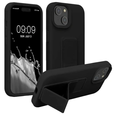 Afbeelding van kwmobile back cover voor smartphone geschikt iPhone 15 1x beschermhoesje van kunststof In zwart