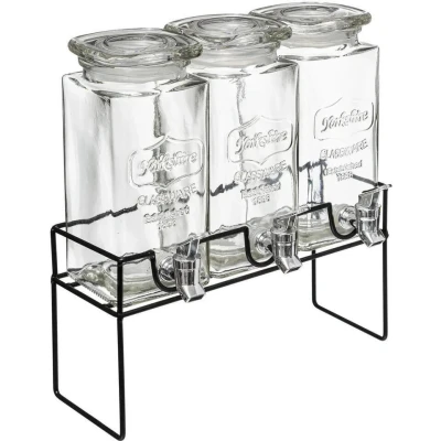 Afbeelding van Excellent Houseware Dranksdispenser/limonadetap 3 st glas 1,5 liter