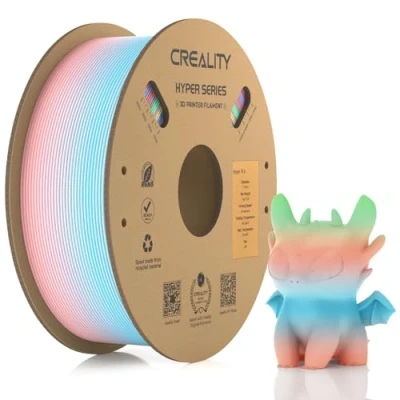 Afbeelding van Creality Official Hyper PLA Filament Rainbow 1.75 mm, 3D Printer voor Hoge Snelheid Printen 30 600 mm/s, Maatnauwkeurigheid +/ 0.03mm, 1 KG (2.2 lbs)/Spoel (Spring Lake Gradient)