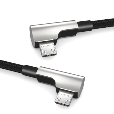 Afbeelding van 0,15 m Micro naar USB OTG kabel, haakse stekker, voor Bosch Kiox, Yamaha fietscomputers, datakabel, oplaadkabel, 2.0, zwart