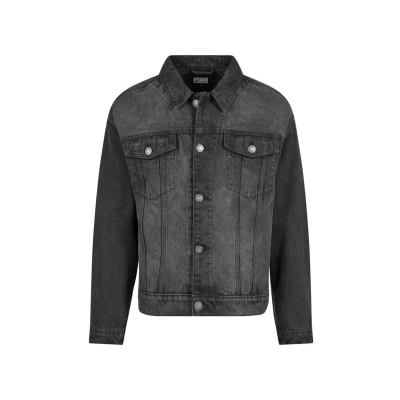 Afbeelding van Urban Classics Heavy Ounce BOXY Spijkerjas, Heren, Maat: 4XL, Black washed