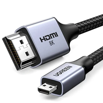 Afbeelding van Micro HDMI 2.1 8K adapterkabel 2m Ugreen HD164 grijs