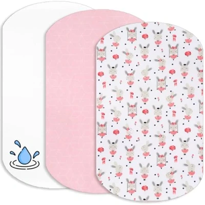 Afbeelding van Lovely Hippo Cododo hoeslaken + 1 matrasbeschermer, waterdicht, compatibel met Maxi COSI Iora, Iora Cododo, gemaakt in Europa (danseres, roze, Iora)