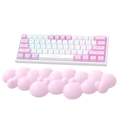Afbeelding van ATTACK SHARK Cloud Polssteun, Antislip Ergonomische Toetsenbord Bureau Hand Polssteun voor TKL/87 Toetsen/104 Toetsen Gaming Mechanisch Handsteun Roze