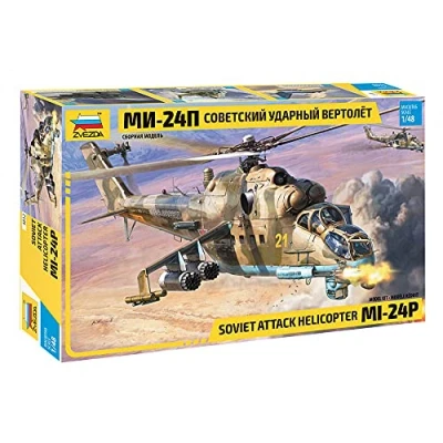 Afbeelding van 1:48 Zvezda 4812 MIL MI 24P Russian Attack Helicopter Plastic Modelbouwpakket
