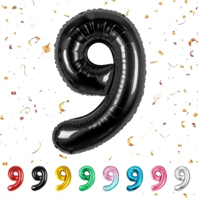 Afbeelding van Nummer Ballonnen 9, Zwarte 9 Ballon 104 Inch Gigantische Helium Folie voor Jongens Meisjes Party Decor Verjaardag Afstuderen Feestdecoraties Benodigdheden