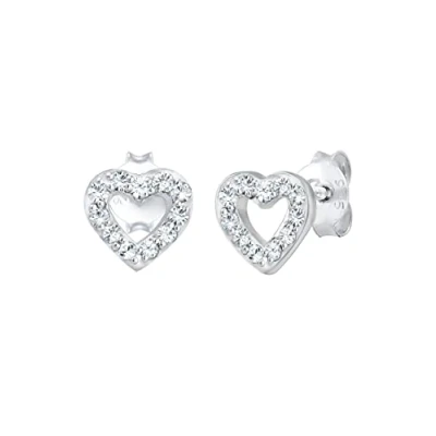 Afbeelding van Elli Classy Heart Oorbellen, Dames, Maat: One Size, Silber