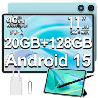 Afbeelding van TECLAST P50 Tablet 11 inch Android 14 Tablets, 14GB RAM+128GB ROM(TF 4TB), 4G LTE Dual SIM+5G WiFi, T606 Octa Core 2GHz CPU, 8000mAh/13MP/Widevine L1/BT5/GPS/GMS/OTG/Type C/Headphone Jack/Metal 2024