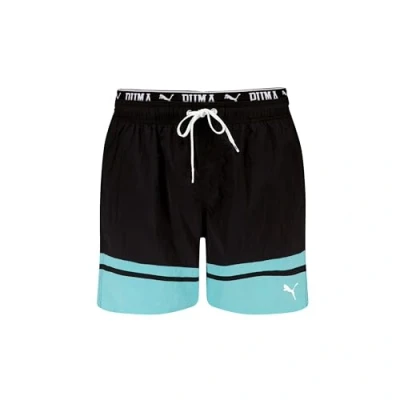 Afbeelding van Puma SWIM MEN Colour Block MID Zwemshorts, Heren, Maat: Small, Black