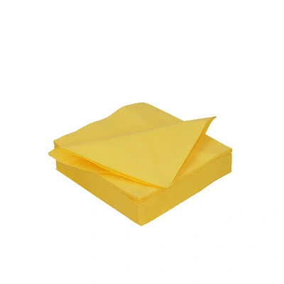 Afbeelding van Servetten tissue 24cm 2 laags geel