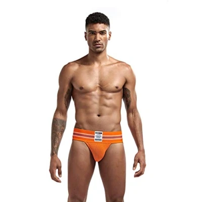 Afbeelding van JOCKMAIL Heren Sexy Slips Jockstrap Gym Katoen Atletische Supporter Sport Jockstraps Fit Bandjes Fitness Jock Strap Zachte Onderbroek 7 Kleuren, Oranje, XL