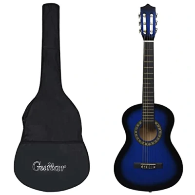 Afbeelding van vidaXL Gitaar klassiek beginner kinderen met tas 1/2 34&quot; blauw