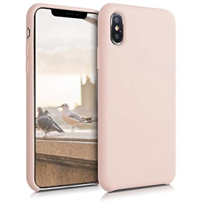 Afbeelding van kwmobile telefoonhoesje geschikt voor Apple iPhone XS Hoesje met siliconen coating Smartphone case in oudroze