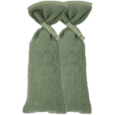 Afbeelding van Meyco Kruikenzak Basic Badstof Forest Green 2 pack