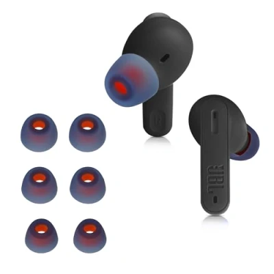 Afbeelding van kwmobile 6x cover voor in ear oortjes geschikt JBL Tune 230 NC TWS / T230NC Vervangende oordopjes van siliconen blauw 3 maten