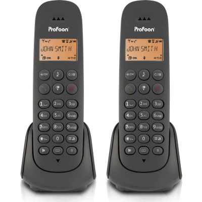 Afbeelding van Profoon PDX620 DECT telefoon met 2 handsets, zwart Black