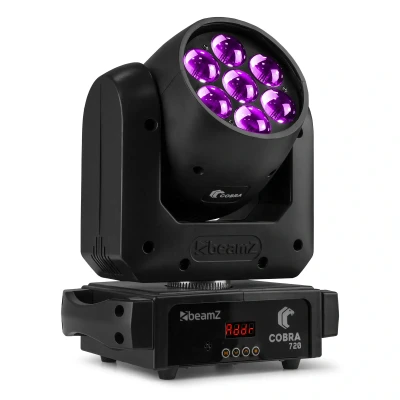 Afbeelding van BeamZ Cobra 720 Wash Moving Head 7x 20 Watt met Zoom