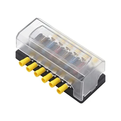 Afbeelding van Zekeringhouder, 6 voudig, 12 volt 32 volt, auto, zekeringkast, boot, camper, caravan, zonne installatie, camperaanhanger, zekeringsblok, rode led display
