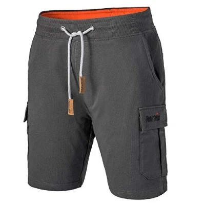 Afbeelding van Mount Swiss Cargoshorts voor heren, bermuda shorts met 6 zakken en klittenband of ritssluiting, vrijetijds cargobroek kort, in klassieke kleuren, maat S 6XL, antraciet, M