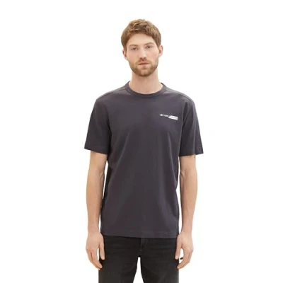 Afbeelding van TOM Tailor MIT LOGO Tshirt basic, Heren, Maat: Medium, Tarmac grey