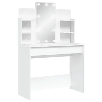 Afbeelding van Kaptafel met LED verlichting 96x40x142 cm wit