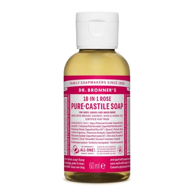 Afbeelding van DR Bronners Liquid soap rose 60 ml