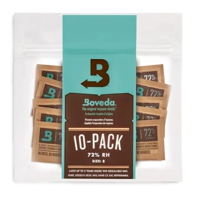 Afbeelding van Boveda voor sigaren/tabak 72% RV 2 way vochtregeling Maat 8 gebruik bij tot 5 sigaren Gepatenteerde technologie humidors Hersluitbare zak met 10 stuks