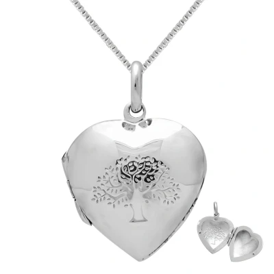 Afbeelding van Zilveren ketting vrouw ketting, hart medaillon met tree of life