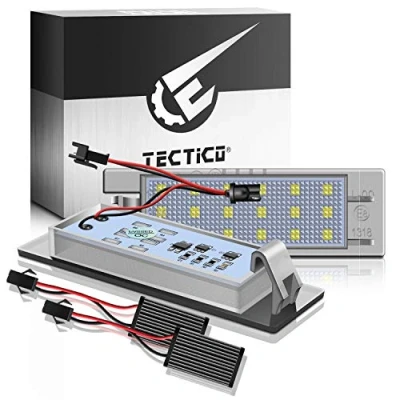 Afbeelding van TECTICO LED Kentekenplaatverlichting Canbus SMD 6000K Xenon Wit Auto Kentekenplaat Nummerplaat Licht Compatibel met Opel Astra, Zafira, Corsa, Cascada, Insignia, Meriva,Tigra, 2 Stuks