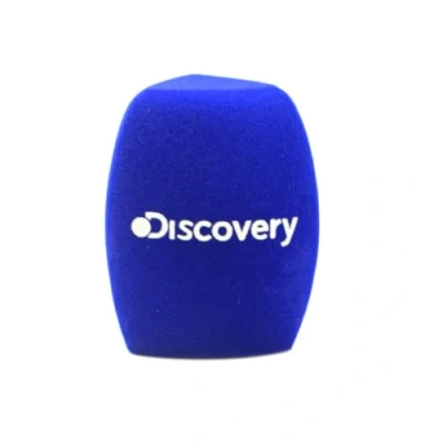 Afbeelding van Aanpassen Microfoon Schuim Windschermen Handhold Mic Foam Covers met Logo Gedrukt voor TV Interview Broadcast Microfoons (Blauw)