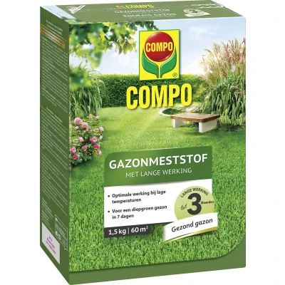Afbeelding van COMPO Gazonmeststof Lange werking milieuvriendelijke meststof 100 dagen doos 1,5 kg (60 m²)
