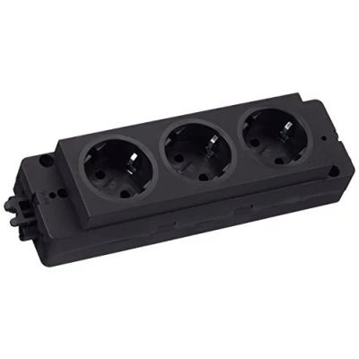 Afbeelding van Schulte 159103000100 Stekkerdoos EVOline Express 3 x Schuko, GST18, zwart
