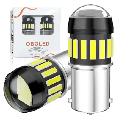 Afbeelding van OBOLED P21W Led Bollen 1156 BA15S 382 1141 12V 24V 21SMD Licht Voor Yard Rv Camper Auto Richtingaanwijzer Licht, Zijlicht, Omkeren Wit 2Pcs