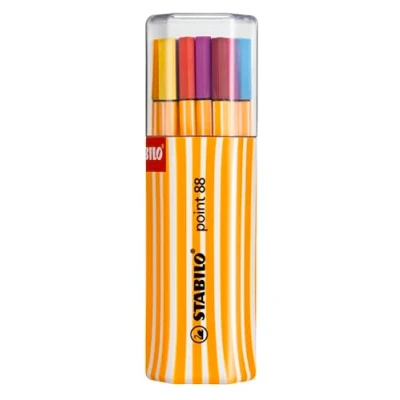Afbeelding van Fineliner STABILO point 88 Twin Pack met 20 stuks verschillende kleuren