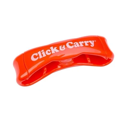 Afbeelding van Click &amp; Carry Boodschappentasdrager met zachte kussengreep. Gebruik als handsfree boodschappentas, plastic zakhouder, sportuitrustingsdrager en meer. Klik draag gemak (rood, 1 stuks)