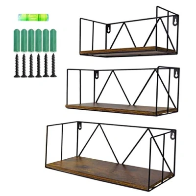 Afbeelding van EYMPEU Rustieke drijvende planken, wandgemonteerde plank voor woonkamer, 3 pack