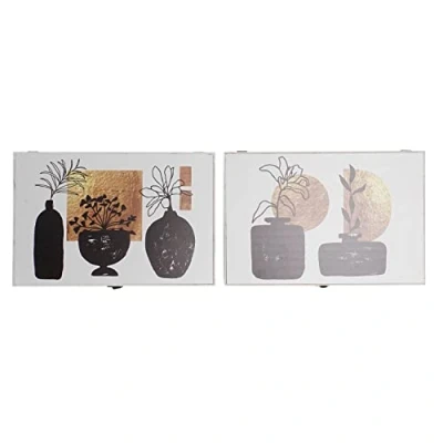Afbeelding van Covers DKD Home Decor Vaas 46,5 x 6 31,5 cm 2 Stuks Hout MDF